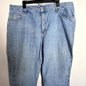 Sonoma women's Jean Capri's Plus Size 20 Embroidered Legs